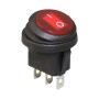 KCD1-8-103W Red Lighted 3 Prong Rocker Switch