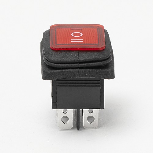 KCD2-203NW Waterproof Red Lighted Rocker Switch