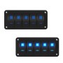PN-1815 Pre-Wired 5 Gang Rocker Waterproof Marine Switch Panel with LED