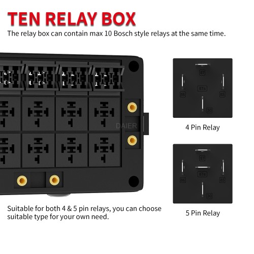 RB-R10F15 15Way Universal Fuse and Relay Box With Connector
