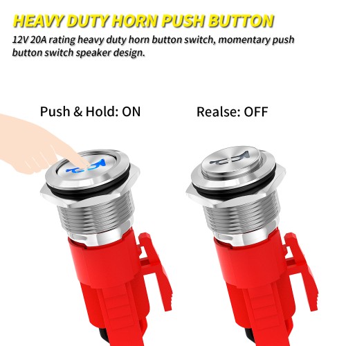 LAS3D-16H-10EM-N-HORN Push Button