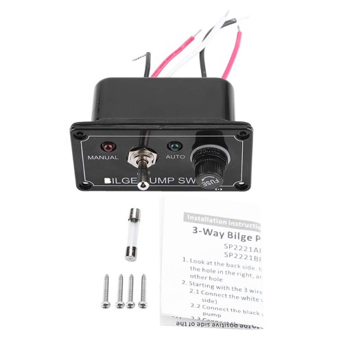 PN-BPS-1 3-Way Bilge Pump Switch Panel with Fuse