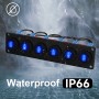 PN-R6-101NW IP66 Waterproof 12V 20A 6 Gang Rocker Round Switch Panel with LED