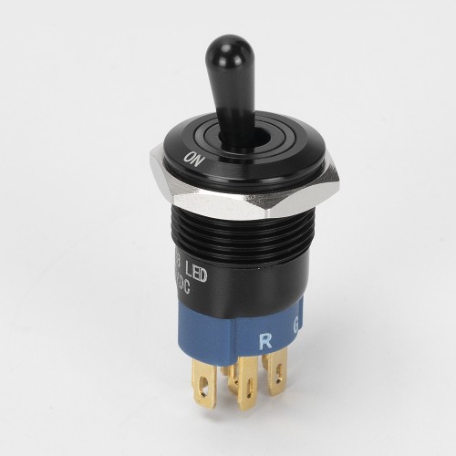 TS16-11EL-A Black 12V Waterproof Lighted Toggle Switch