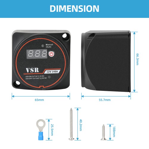 ASW-A401M-1 Manual/Auto VSR Smart Dual Battery Isolator with Voltmeter