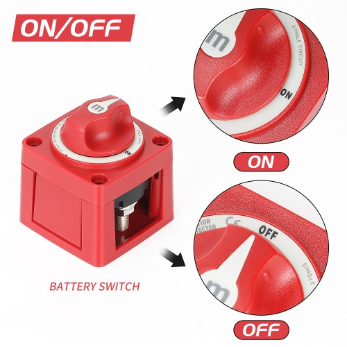 ASW-A6006 M-Type Mini Single Circuit ON-OFF Battery Switch with Knob