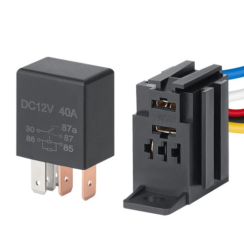 JD1213 12VDC 40A 4-Pin or 5-Pin Relay Kits with Wired Socket