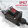 KCD2-2-201NW-PN-R-W1-110V IP67 12V DC 30A ON-OFF DPST Inline Cord Switch with Red Light