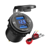 DS9602-S DC 12V Dual Quick Charge QC 3.0 USB Outlet with LED Voltmeter