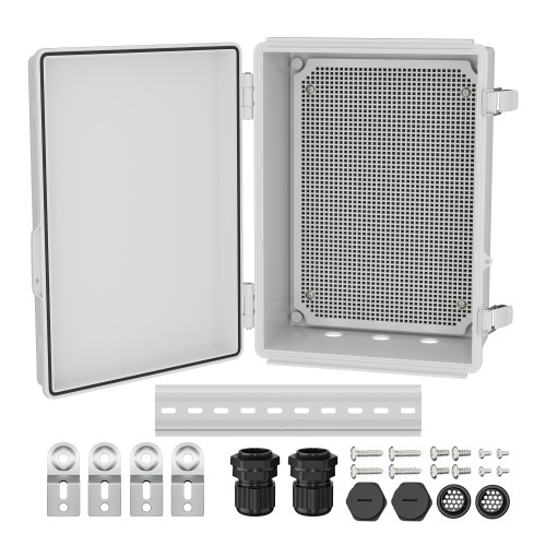 BG35X25X15-3H26.5 ABS Plastic IP67 Outdoor Electrical Enclosure with Mounting Plate – 13.8″9.8″x5.9″
