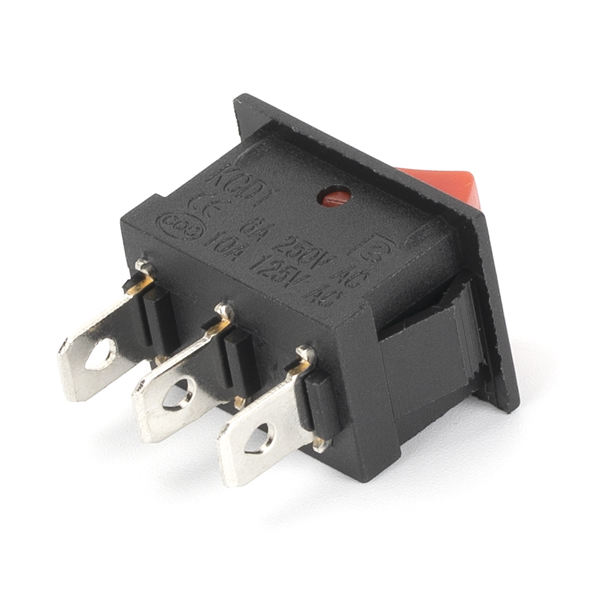 KCD1-102  6A/250VAC 10A/125VAC 3Pin SPDT 2 Position ON-ON Rocker Switch