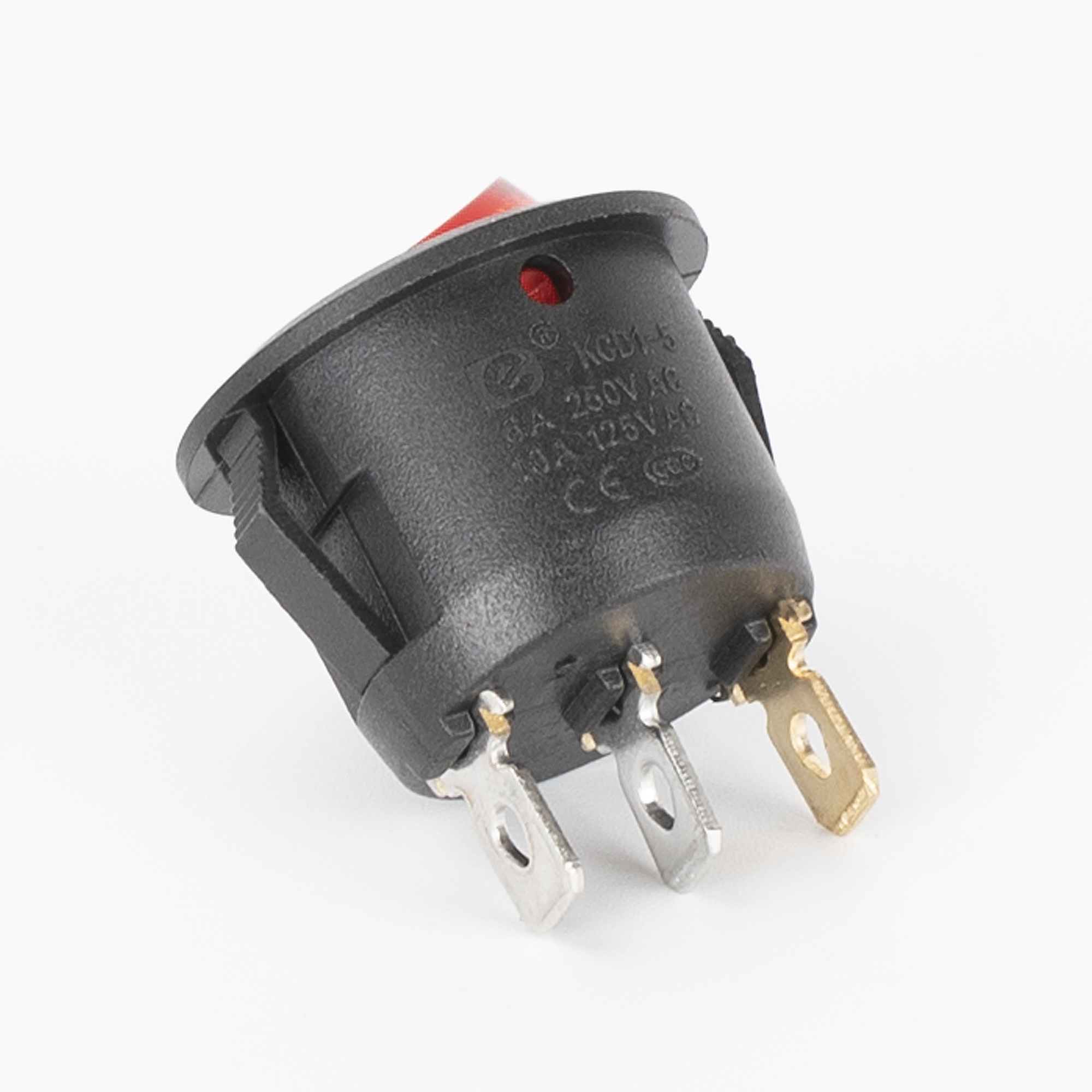 KCD1-5-101N 6A/250VAC 10A/125VAC 2 Position 3 Pin ON-OFF Illuminated Round Rocker Switch