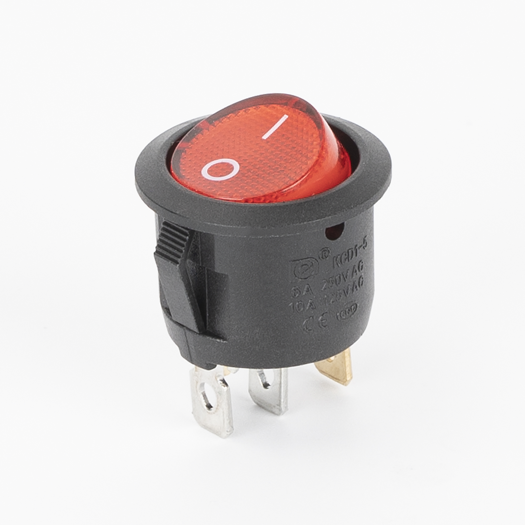KCD1-5-101N 6A/250VAC 10A/125VAC 2 Position 3 Pin ON-OFF Illuminated Round Rocker Switch