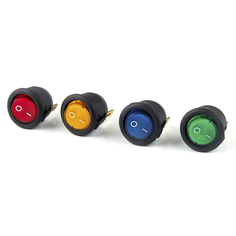 KCD1-5-101N 6A/250VAC 10A/125VAC 2 Position 3 Pin ON-OFF Illuminated Round Rocker Switch