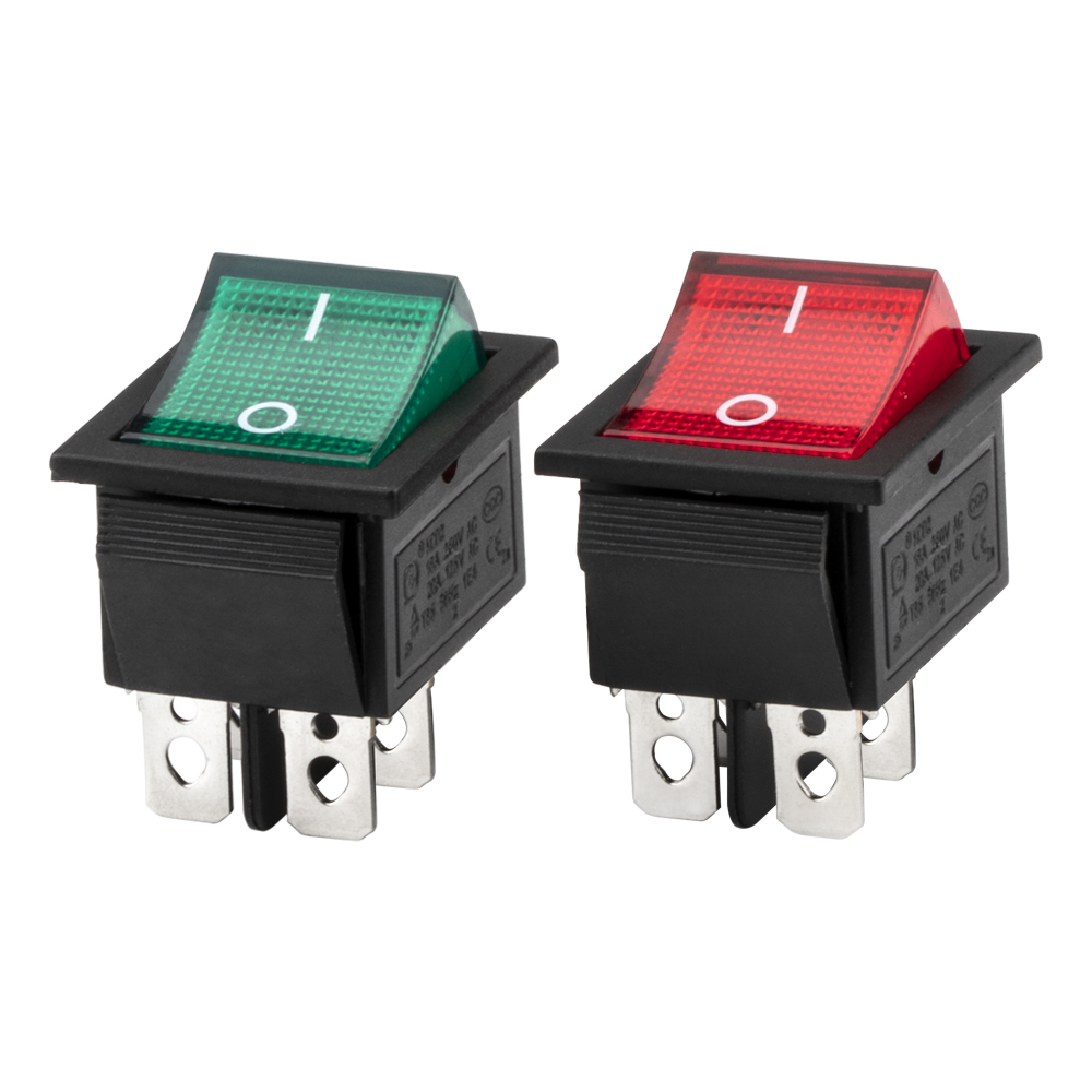 KCD2-201N Customizable ON-OFF DPST 20A Illuminated Rocker Switch