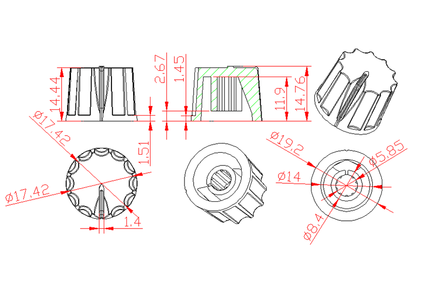 KN-1915 electric switch knob