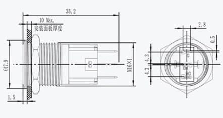 L19F-11EPM-AA IP67 Illuminated Push Switch