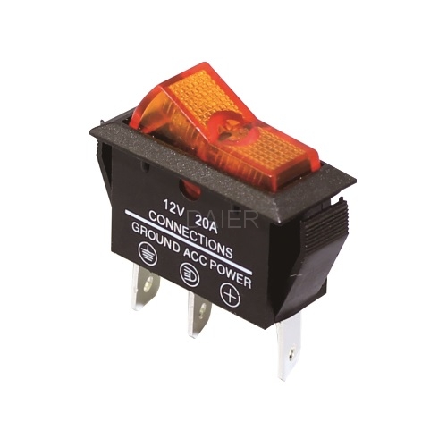 ASW09D SPST Auto Rocker Switch With Lamp DAIER