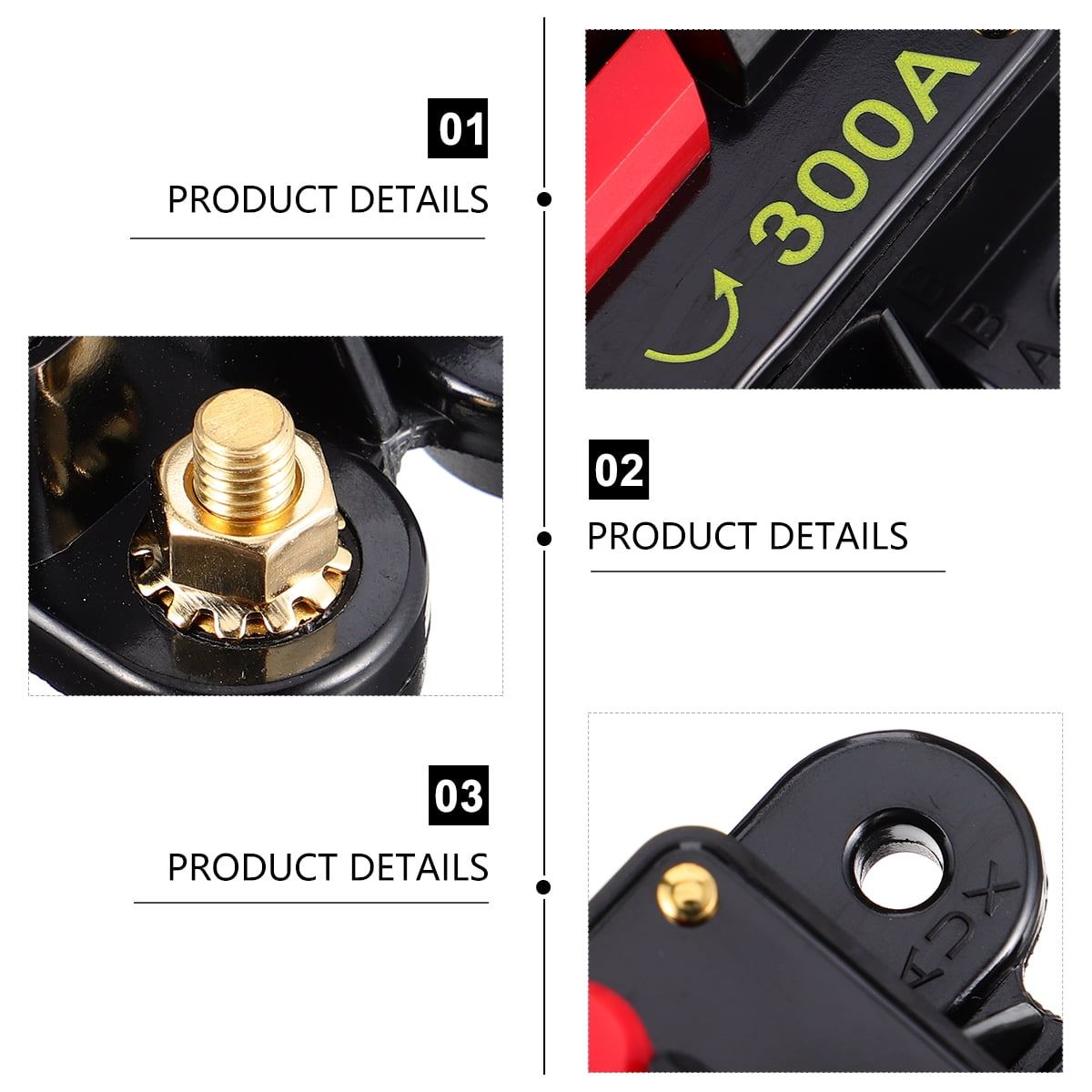 CB-02 50A-300A 12V DC Car Audio Circuit Breaker Fuse with Manual Reset Button Switch