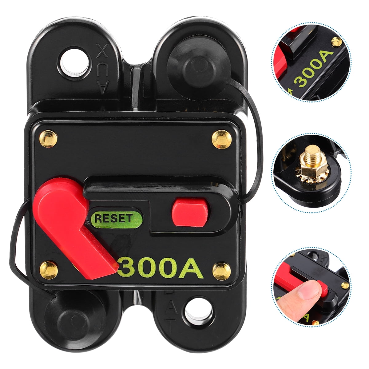 CB-02 50A-300A 12V DC Car Audio Circuit Breaker Fuse with Manual Reset Button Switch