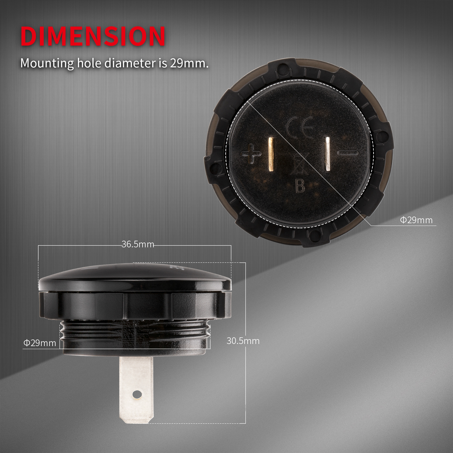DS4010W Auto 12V 24V Waterproof LED Digital Display Car Voltmeter