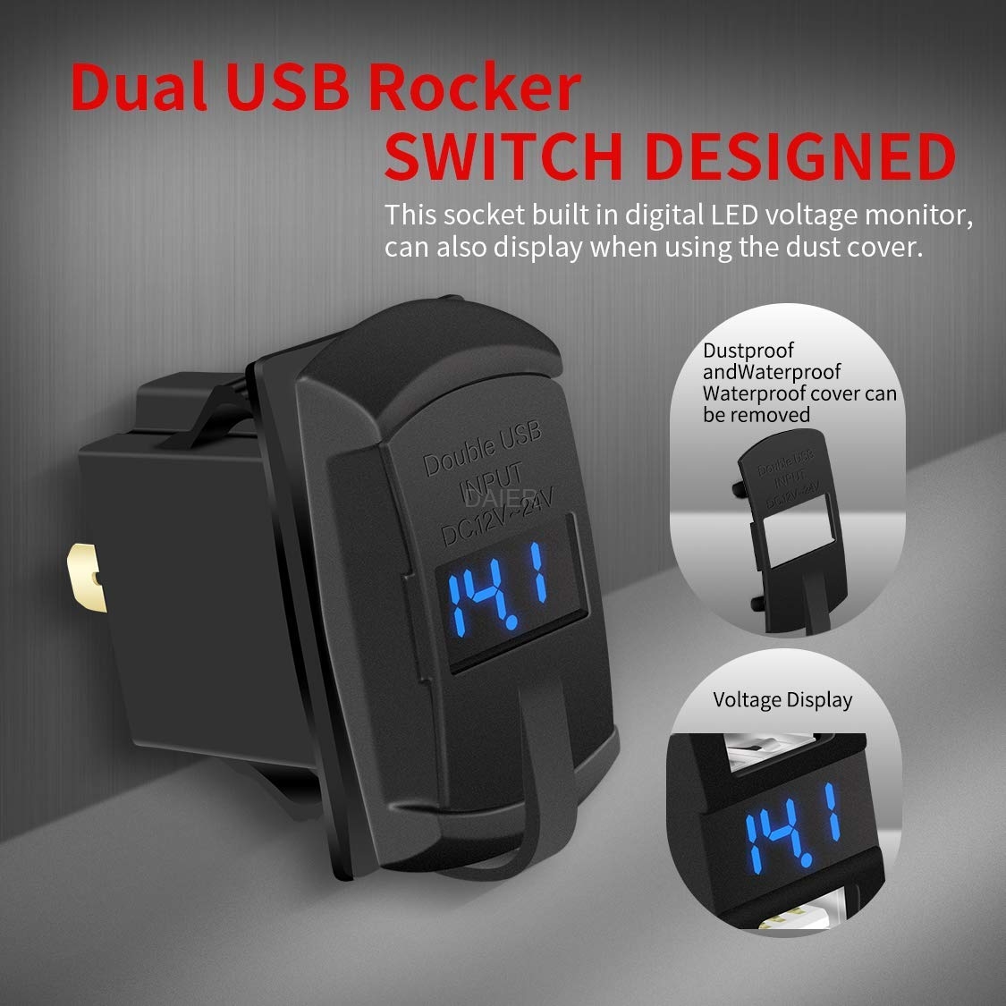 DS2013-E 4.2A Rocker Style USB Charger