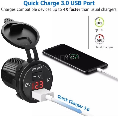 DS2013-P10 Switch USB Car Socket