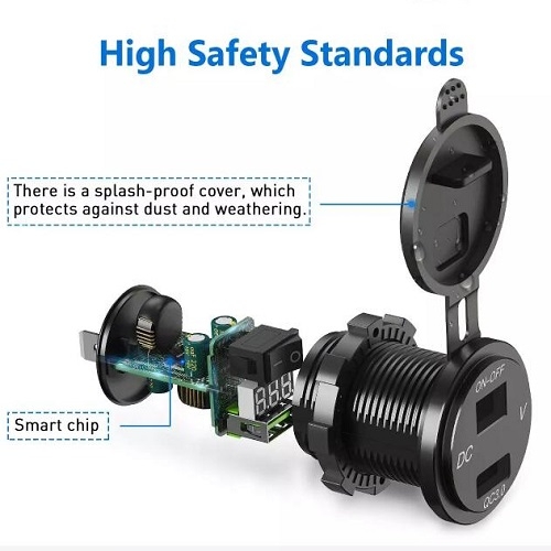 DS2013-P10 Switch USB Car Socket