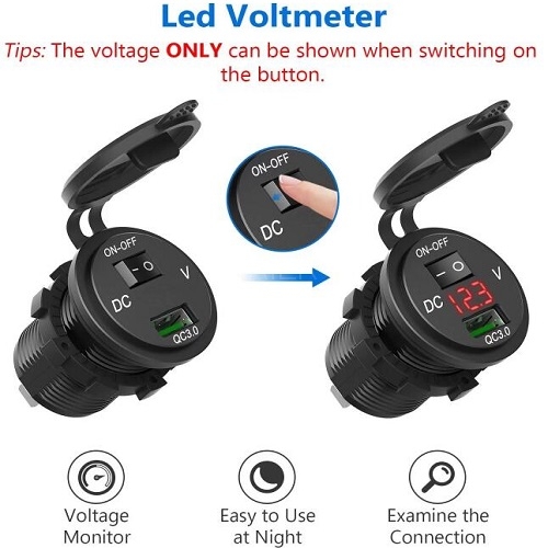 DS2013-P10 Switch USB Car Socket