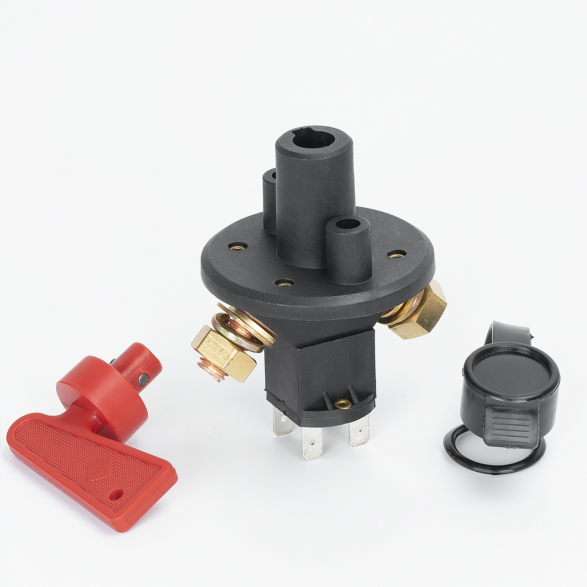 ASW-A803 200A 12-24V DC Dual Pole Battery Disconnect Switch 4 Stud Master Cutoff with Removable Key