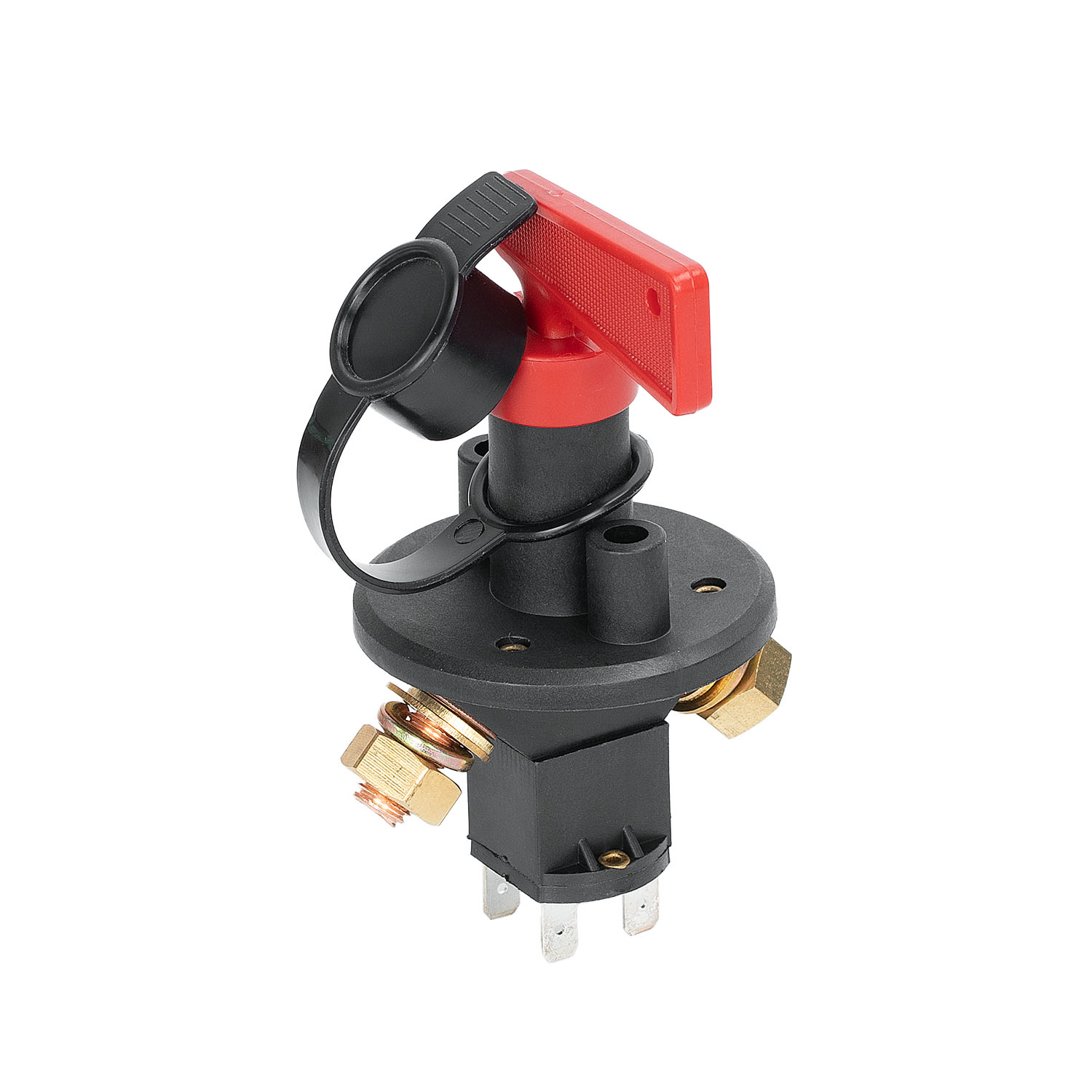 ASW-A803 200A 12-24V DC Dual Pole Battery Disconnect Switch 4 Stud Master Cutoff with Removable Key