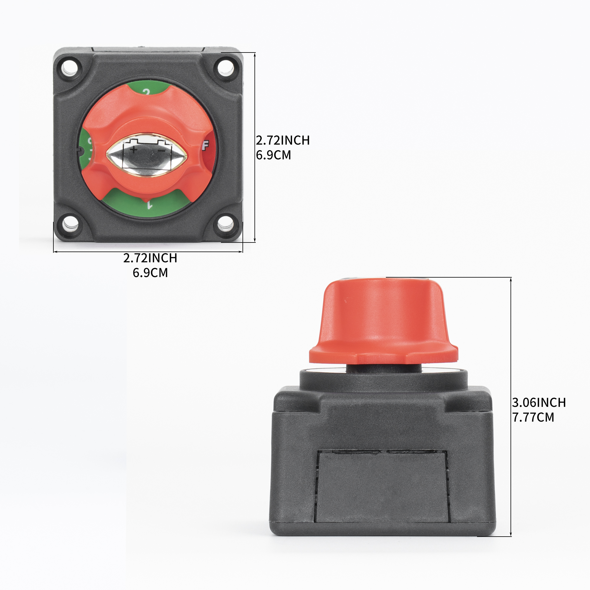 ASW-A1201S 275A 12-48V DC Dual Battery Selector Switch 1-2-BOTH-OFF Marine Power Switch Ignition Protected