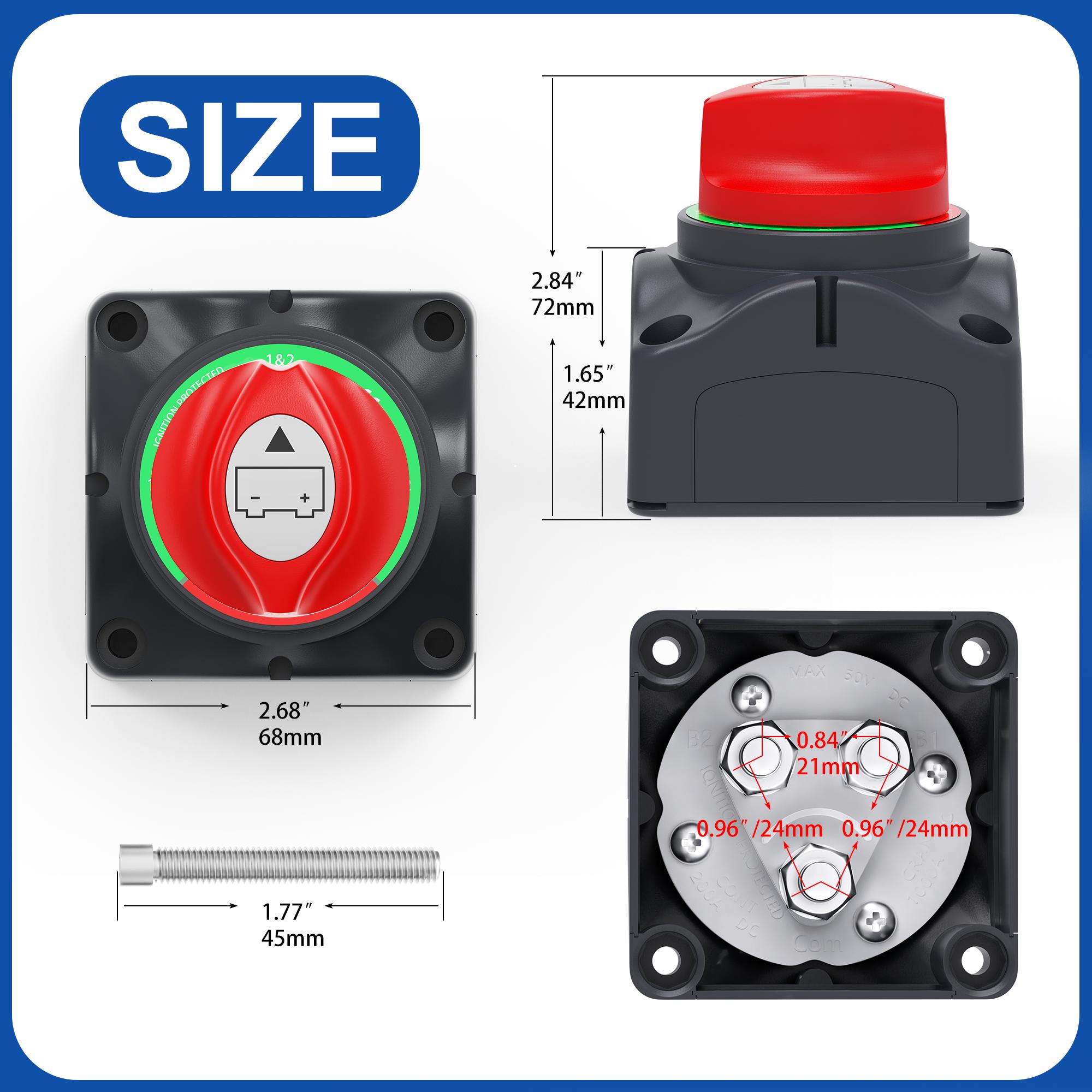 ASW-A701S 12V-48V 200A 1-2-Both-OFF Heavy Duty Battery Isolator Switch