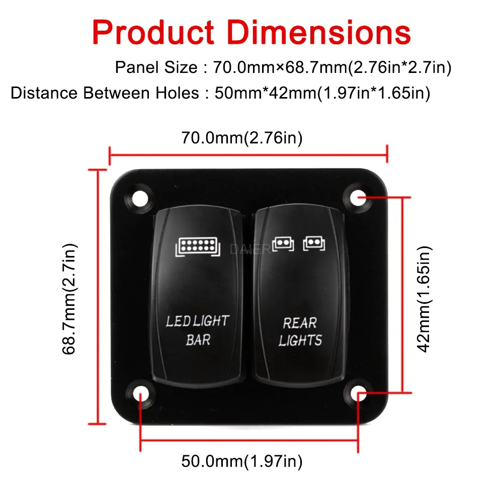 Professional PN-1812-LJ34+LJ60 2 Gang Marine Switch Panel From