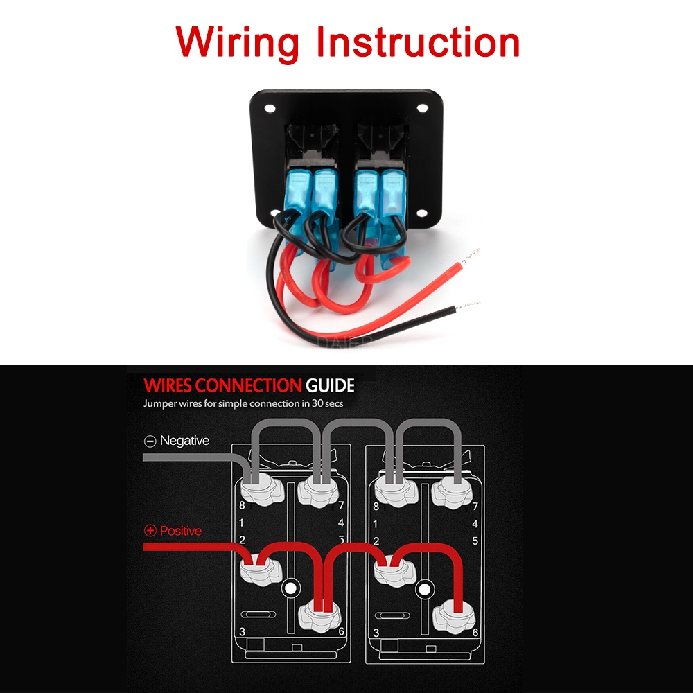 PN-1812-LJ34+LJ60 2 Gang Marine Switch Panel