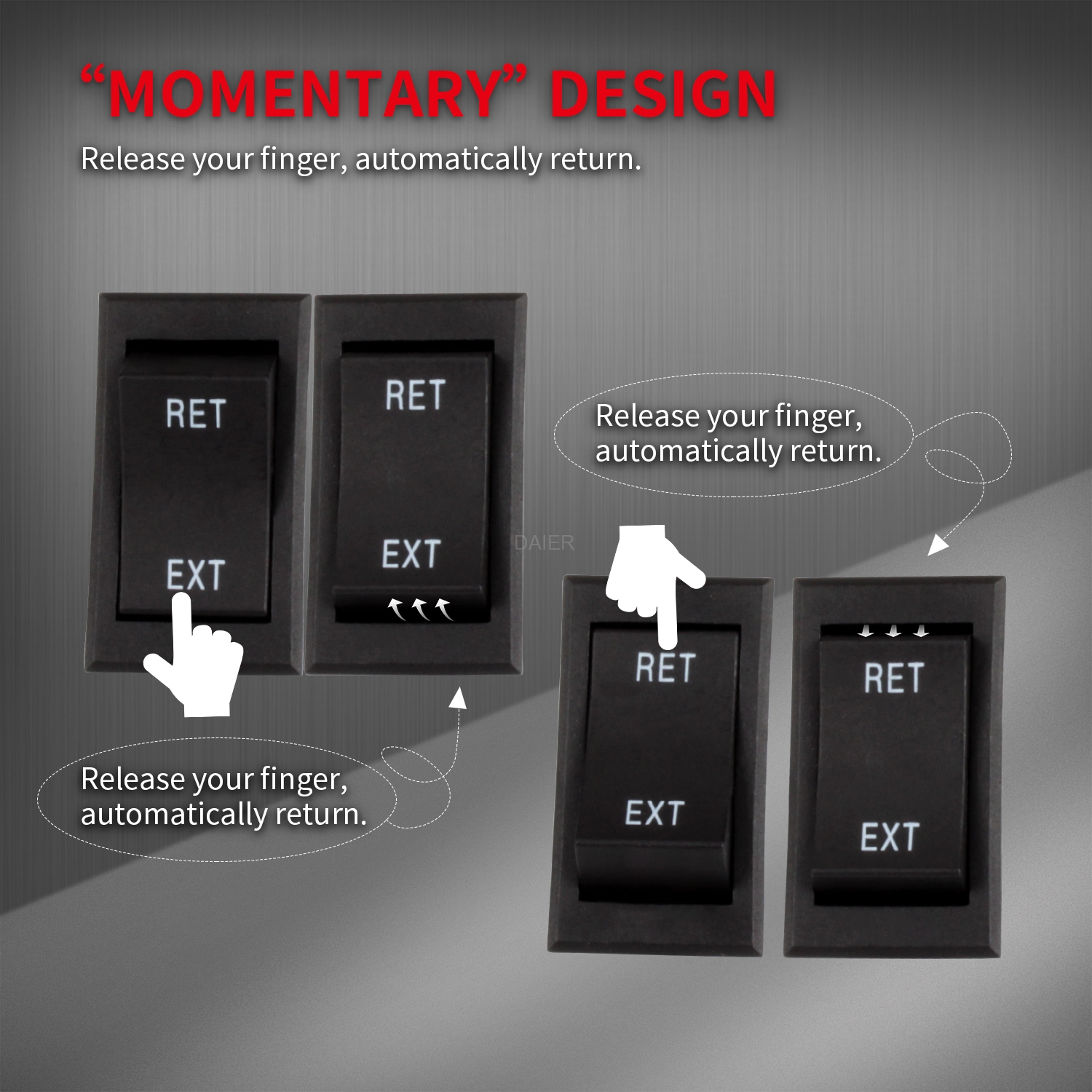 KCD2-7-223B DaierTek Reverse Rocker Switch