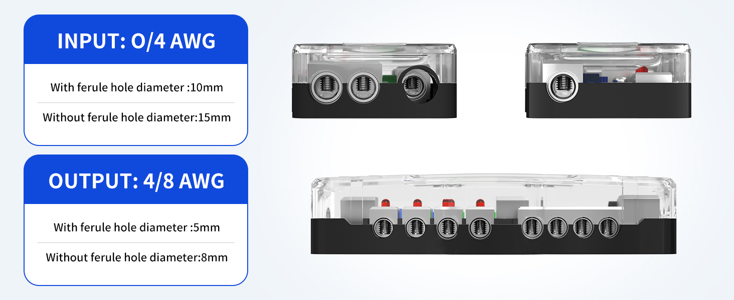 AFS-30 Fused Power Distribution Block with Input and Output