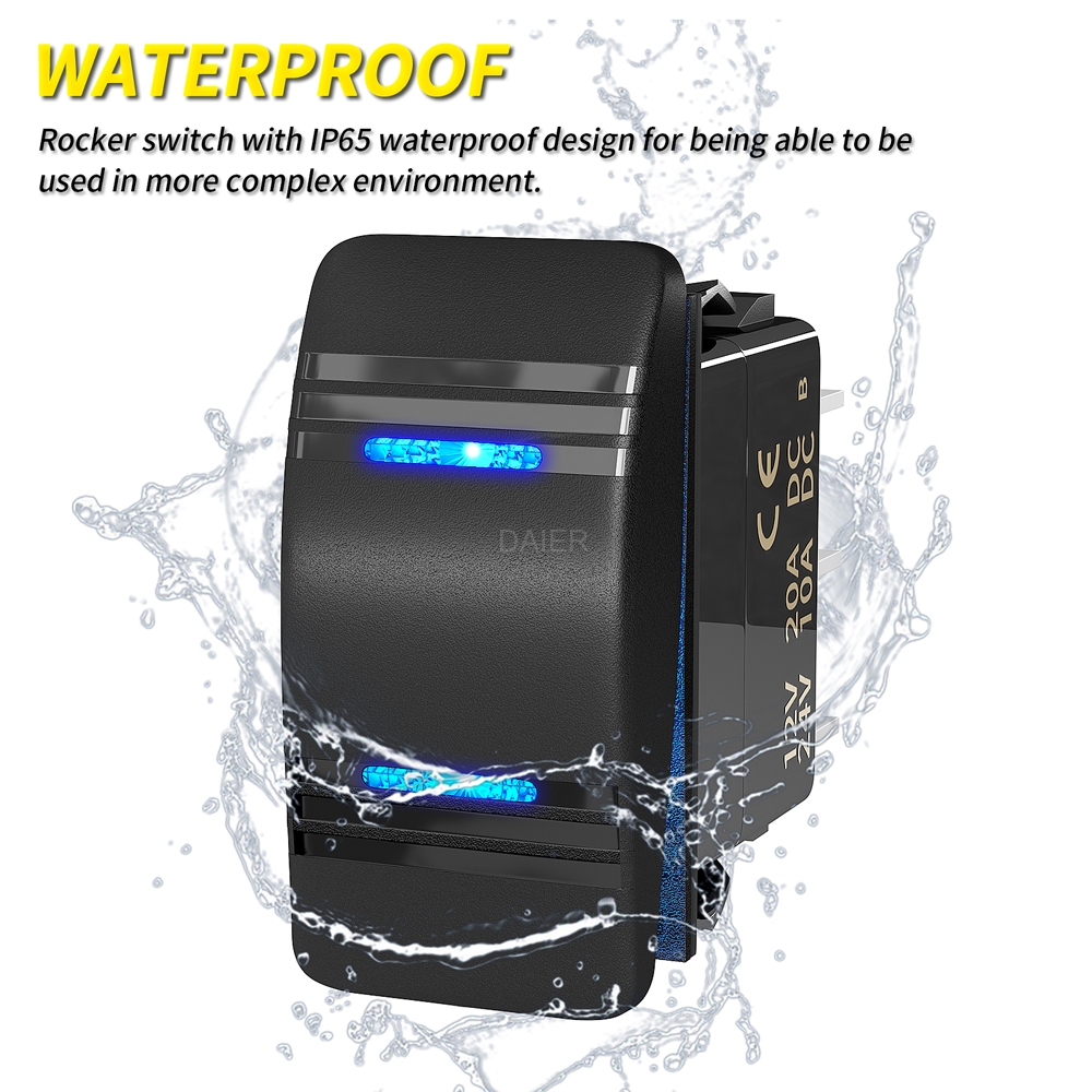 DR-A12927GBL Momentary Marine Rocker Switch