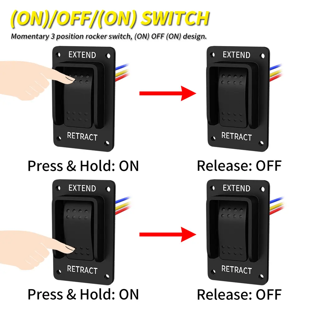 Three Position Rocker Switch 10 X (On) Off (On) Three Position Momentary Rectangle Rocker Switch