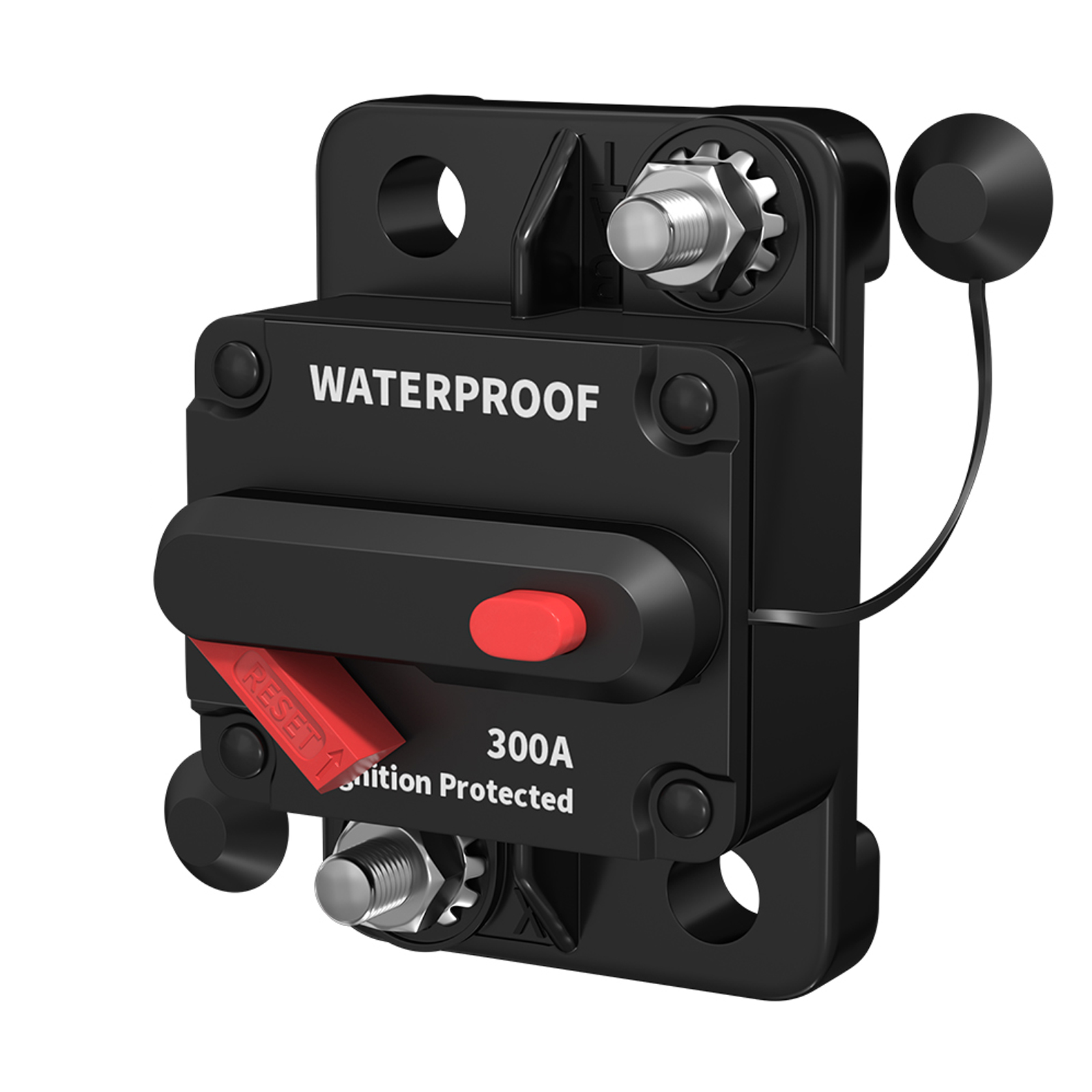 CB-03 30A-300A 12-48V DC Waterproof Circuit Breaker with Manual Reset Ignition Protected