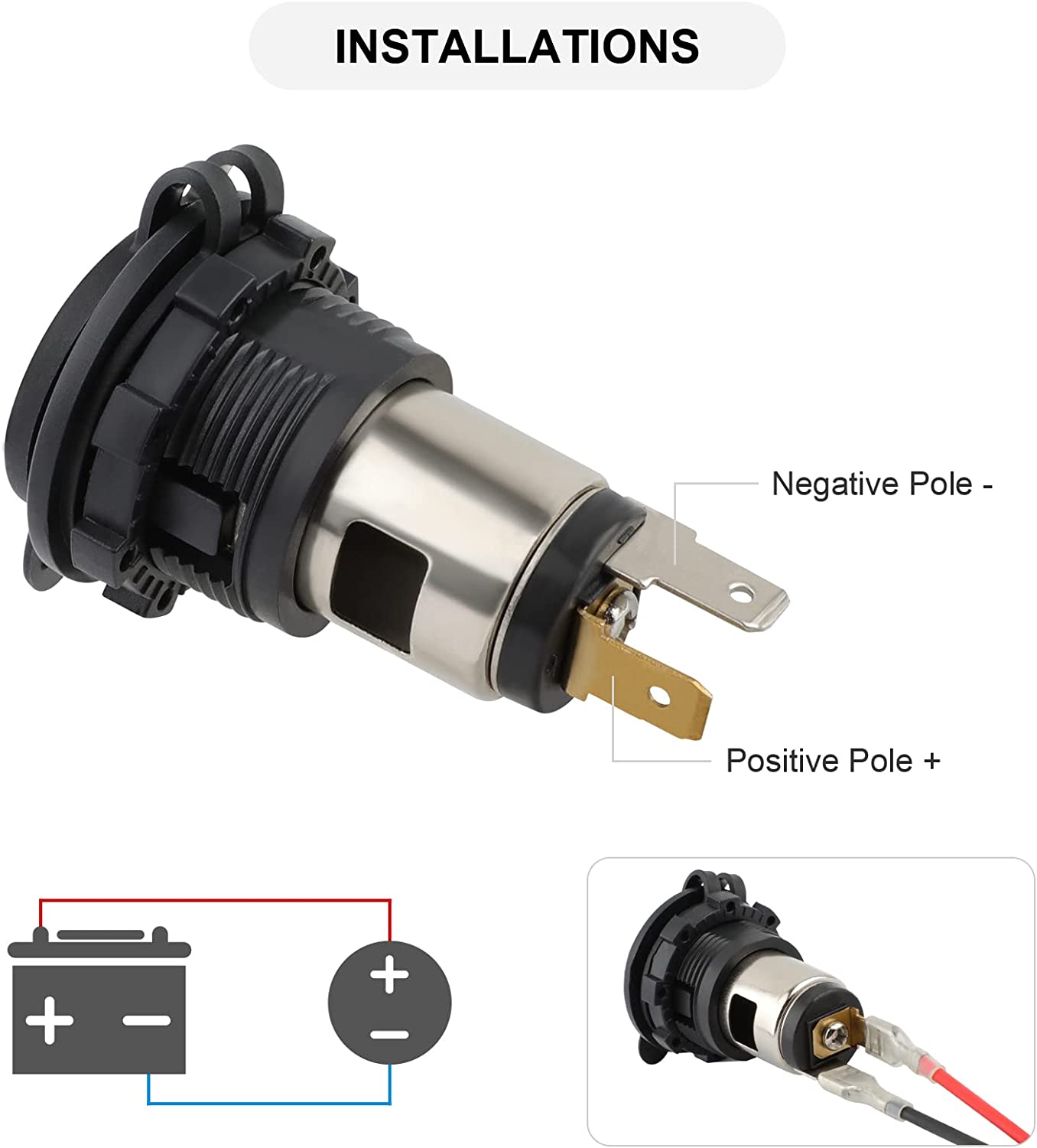 DR-Y7 12-24V Marine Cigarette Lighter Socket