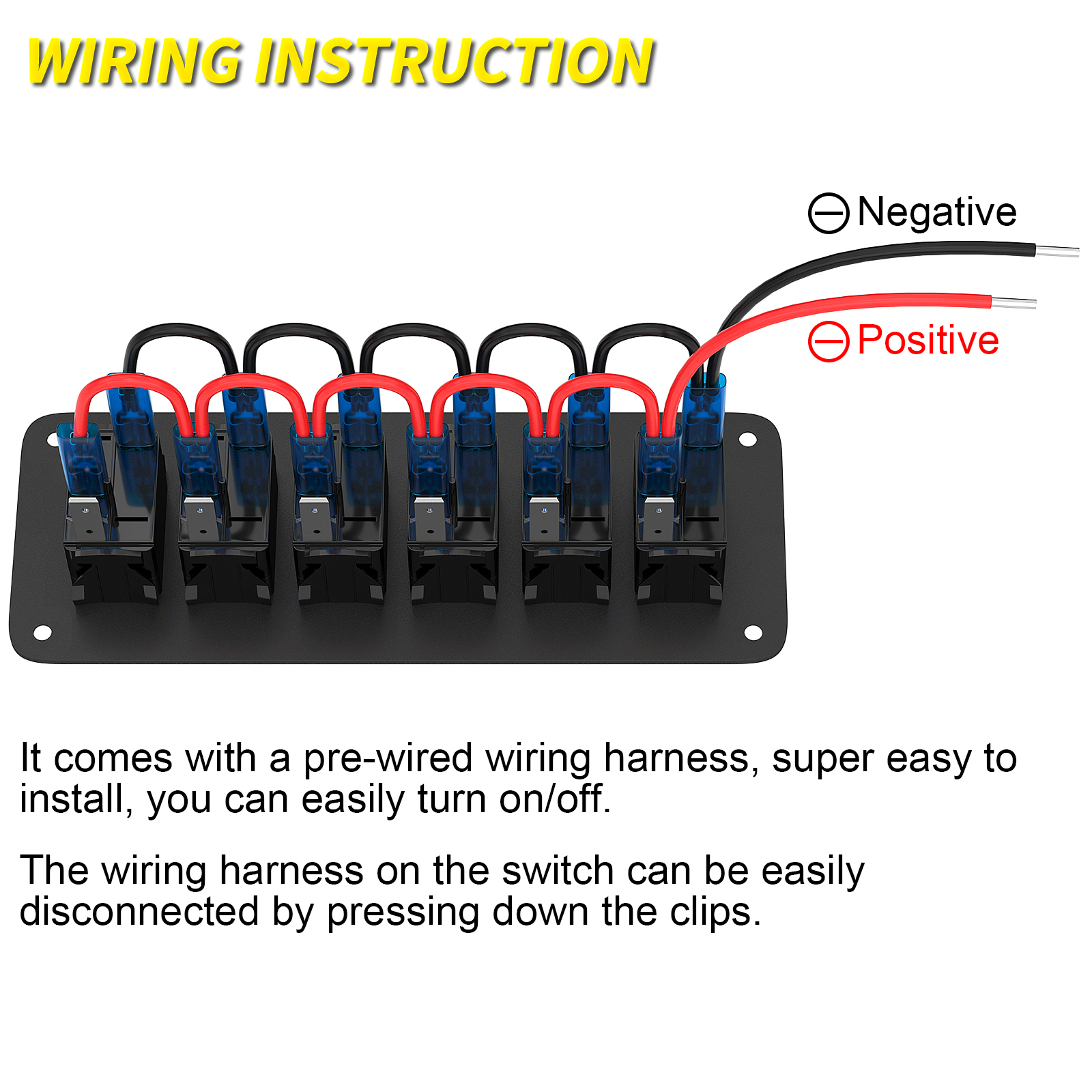 PN-1816-A11813ABL 6 Gang Rocker Switch Panel