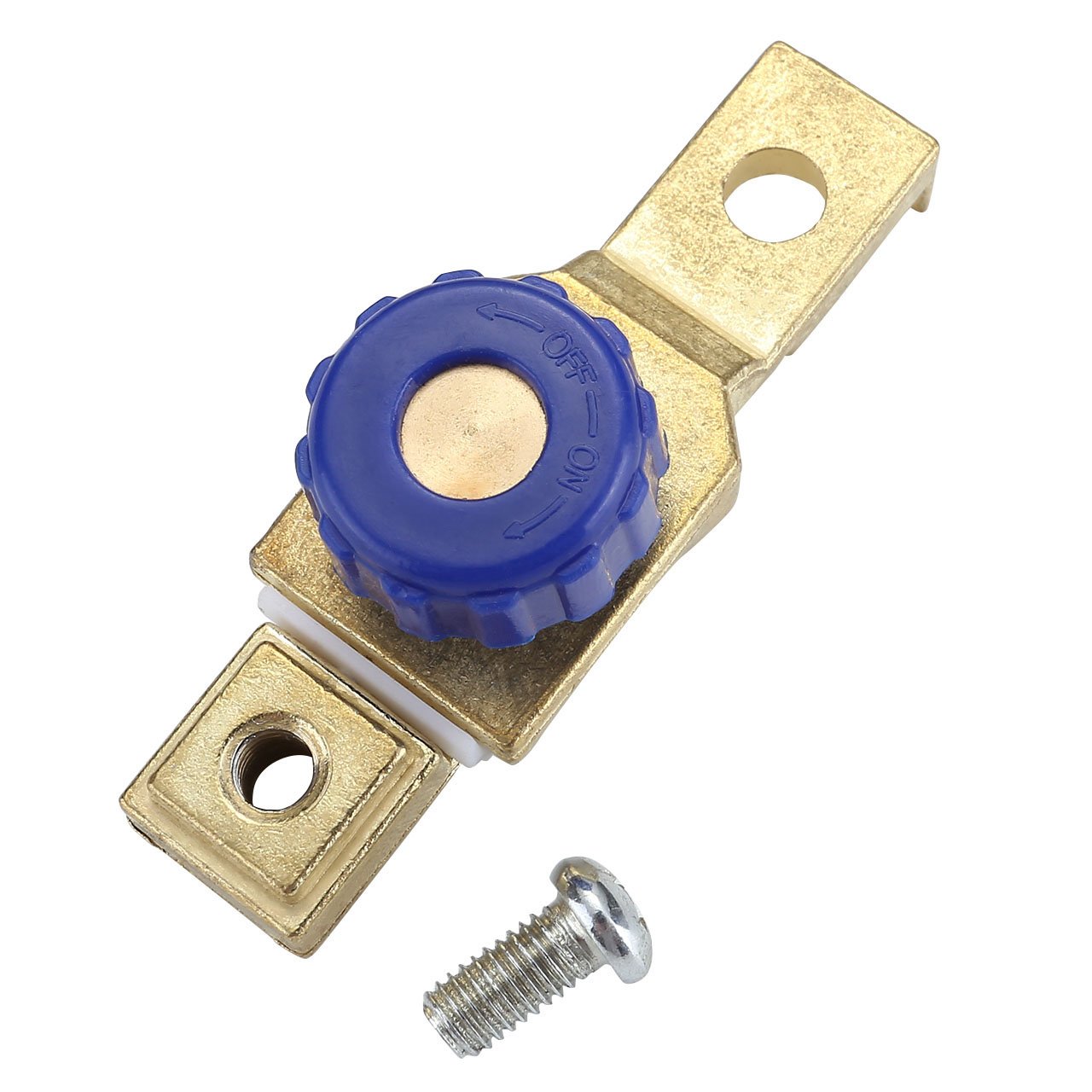 56-00024 80A 6/12V DC Motorcycle Battery Disconnect Switch Compact Top Post Isolator with Blue Knob for 6mm Terminals