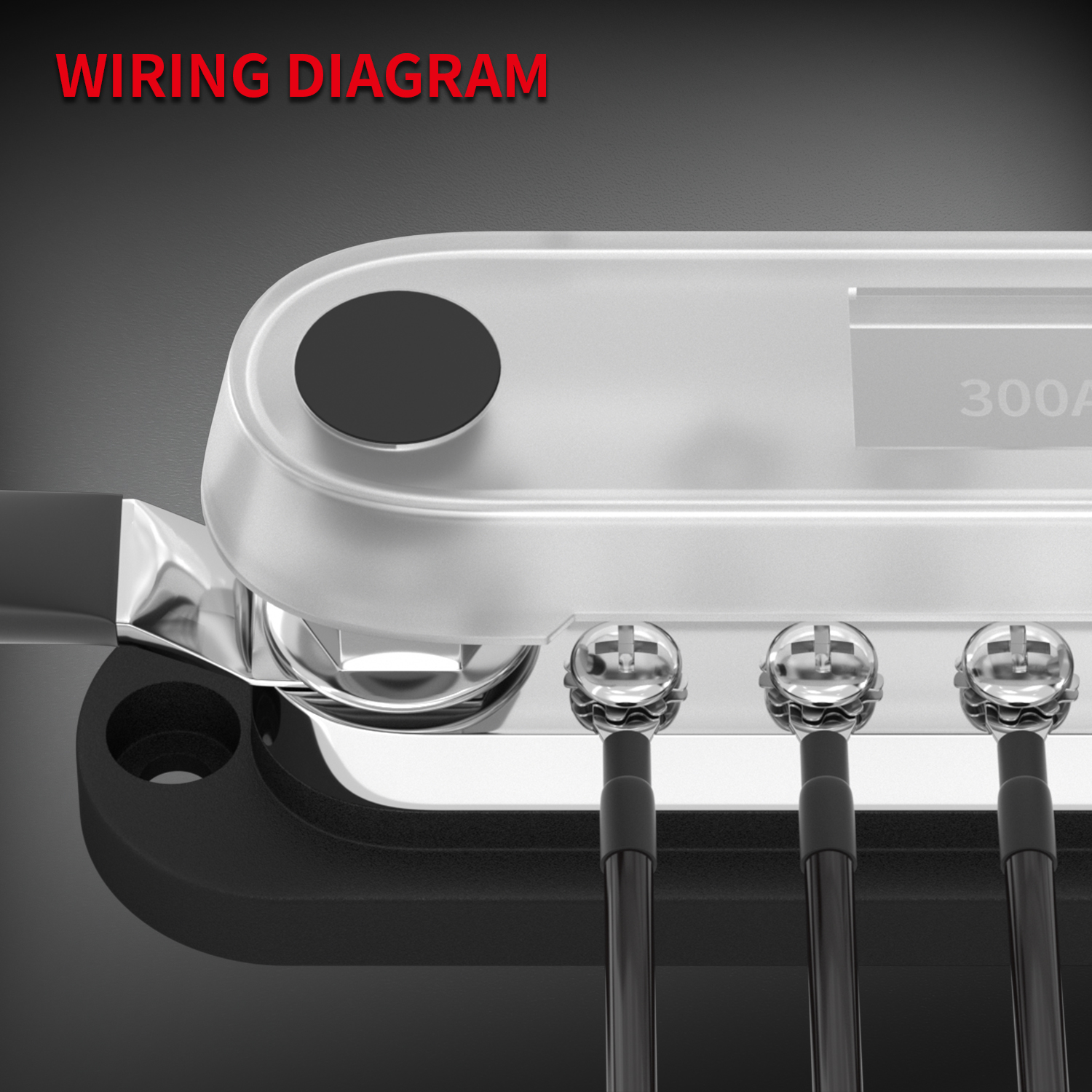 BB300-T3M10S10-C 48V DC 300A 3×M10 Studs and 10×M4 Screws Marine Bus Bar