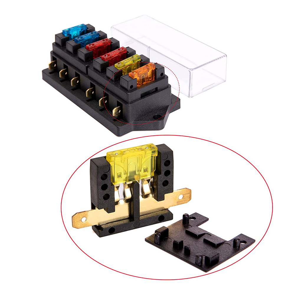 FH7221 6 Way Blade Fuse Block With Cover DAIER