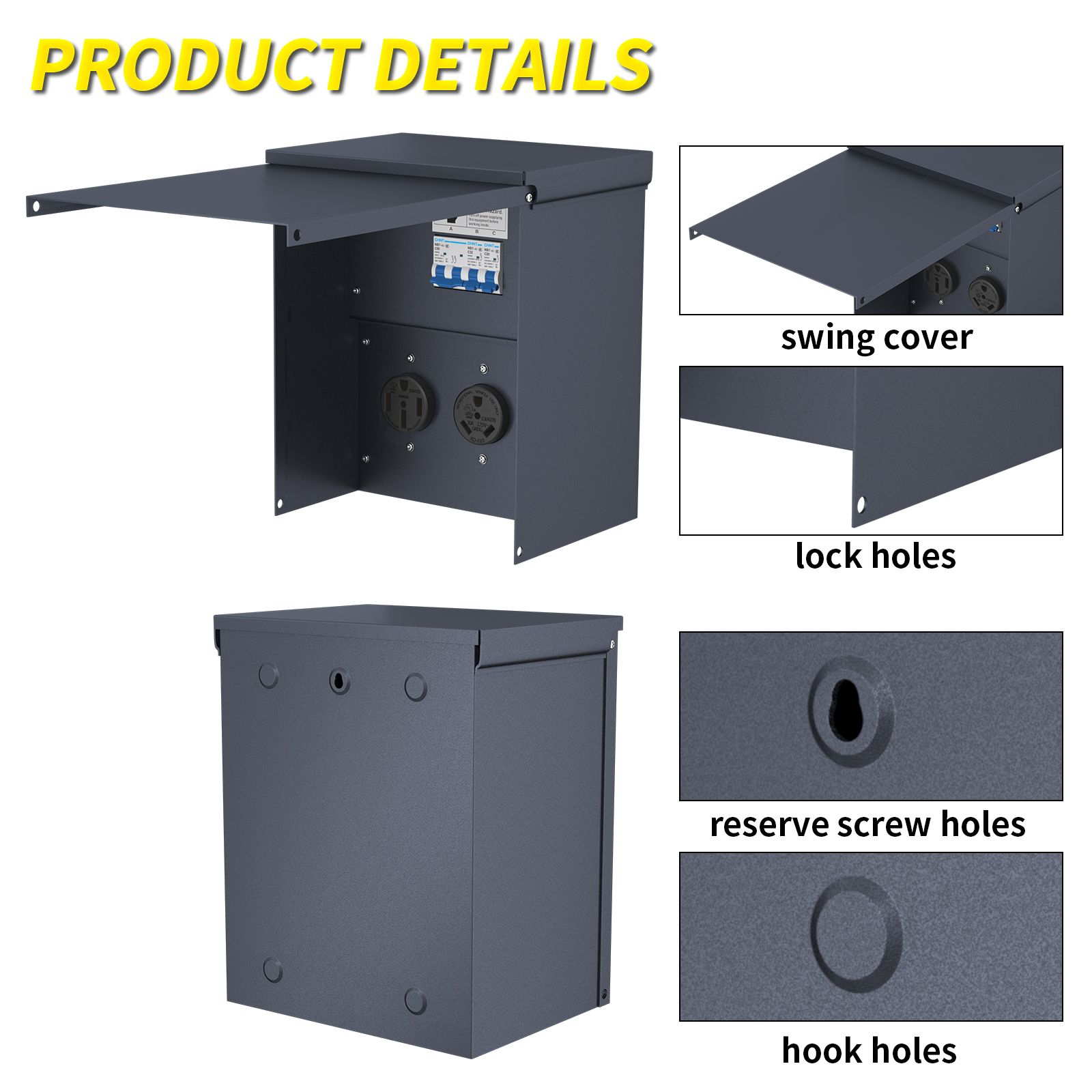 POP-3 Weatherproof Temporary Power RV Panel with 30 and 50 Amp Receptacles