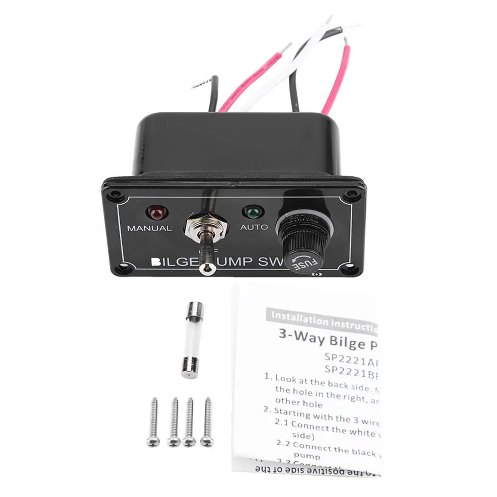 110 V Electric Bilge Pump 3-Way Bilge Pump Switch Panel - Automatic/Off ...
