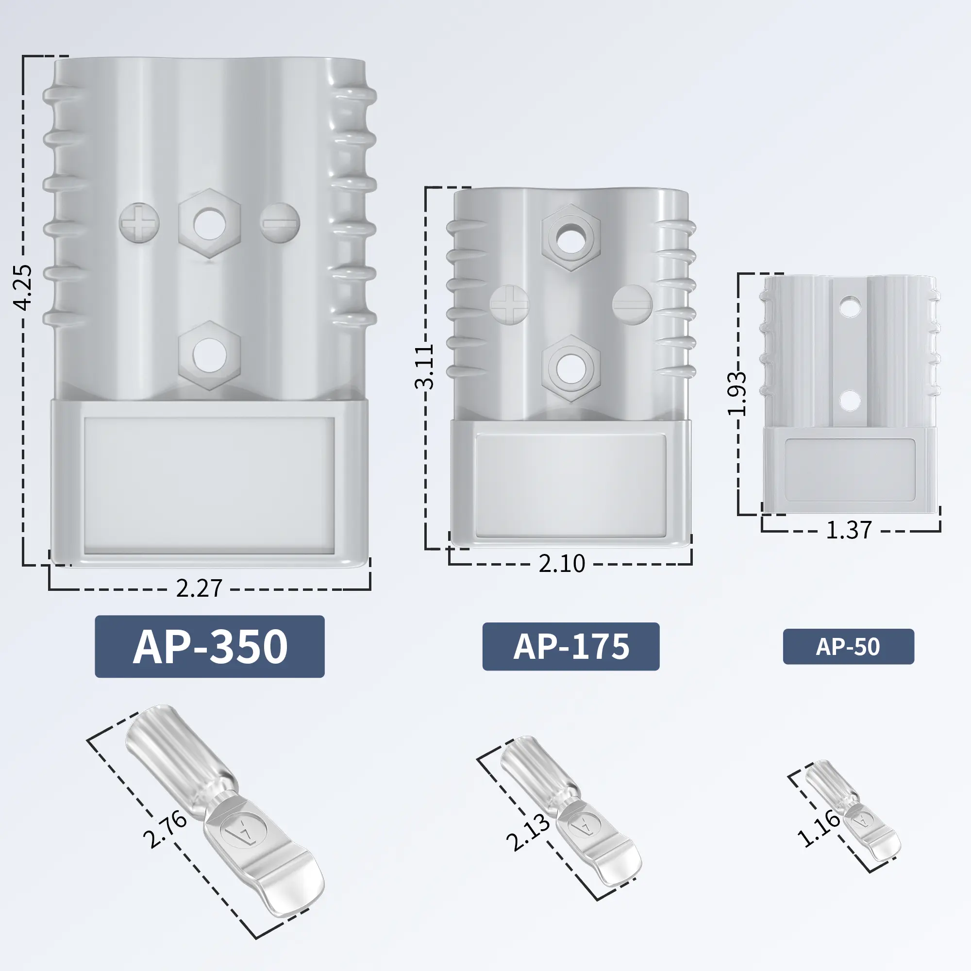 Amphenol Circular Connectors Connectors 2 Pins Anderson Style SB350A ...