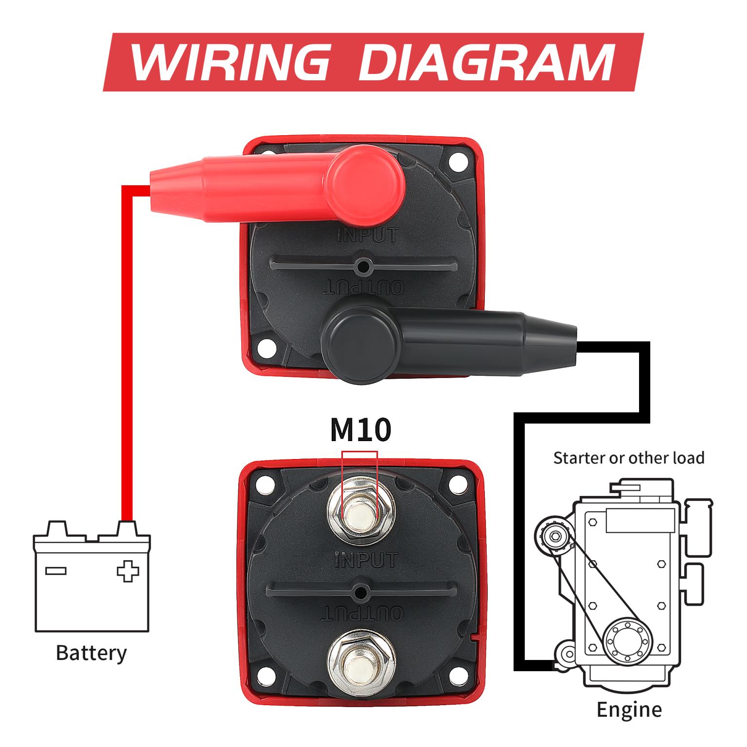 M-Type Mini Single Circuit ON-OFF Battery Switch With Knob - DAIER