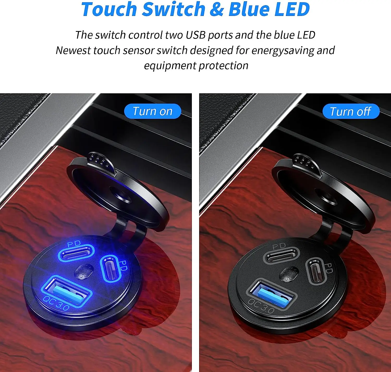 12V Presa USB Multi Porta, Doppia Pd3.0 USB-C e Veloce Charge3.0 Porta USB per Auto con Interruttore di Alimentazione - Cina Presa USB 12 V, presa per caricabatterie da auto USB C 12V Presa USB Multi Porta, Doppia Pd3.0 USB-C e Veloce Charge3.0 Porta USB per Auto con Interruttore di Alimentazione - Cina Presa USB 12 V, presa per caricabatterie da auto USB C